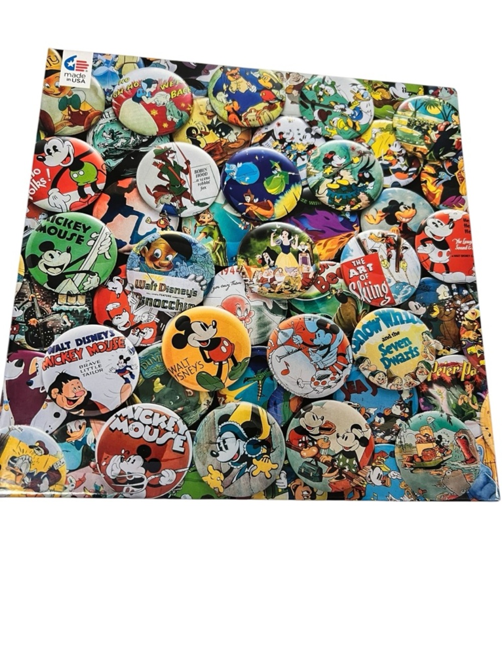 Disney Mickey Mouse Button Pin Collage Print 1000 Piece Puzzle